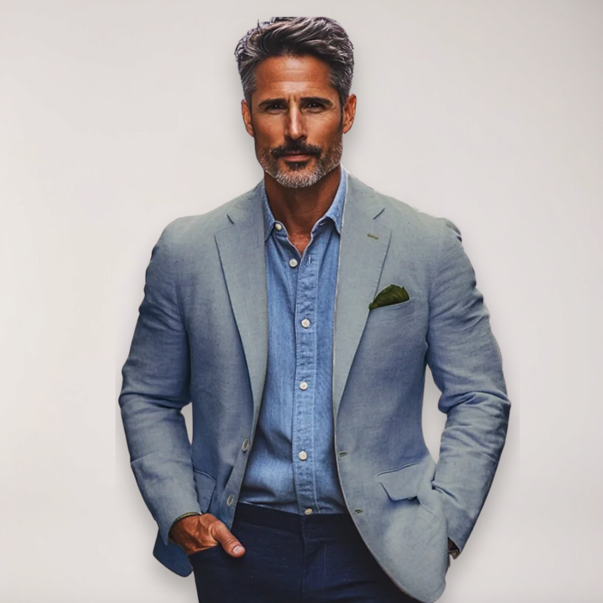 Men’s Blazer – Tailored Fit – Cotton Blend – Notched Lapel – Smart Casual Style