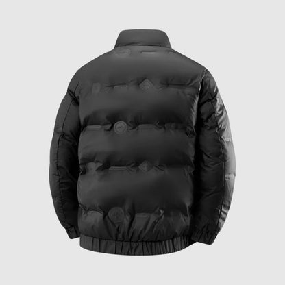 Oliver Quilted Relaxed Fit Puffer Jacket | Stand Collar Button Front Jacket