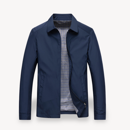 Men’s Lightweight Jacket – Tailored Fit – Breathable Blend – Zip Front – Shirt Collar