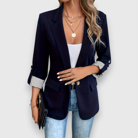 Lara Formal Single-Breasted Cotton Blazer