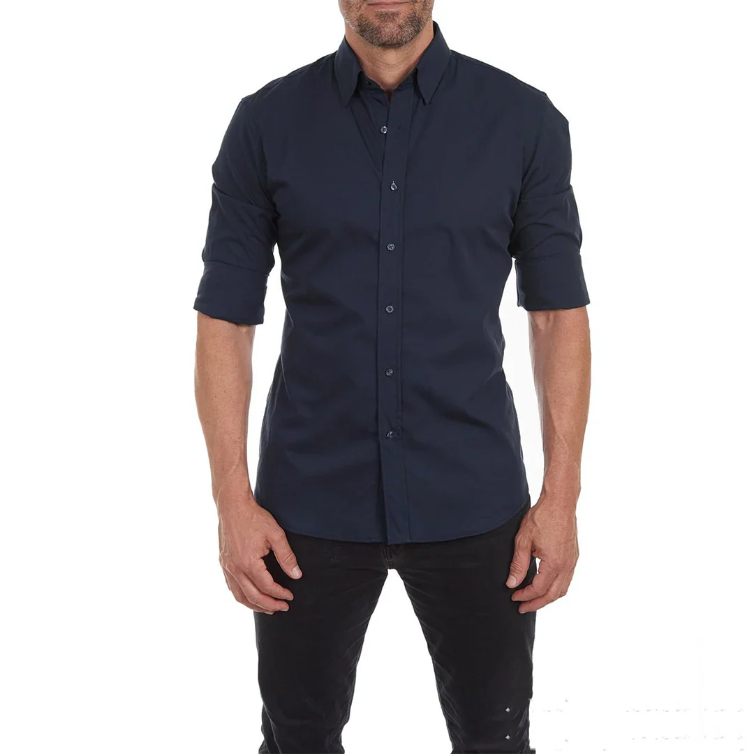 Men’s Formal Shirt – Slim Fit – Breathable Blend – Classic Collar – Long Sleeve