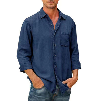 Men’s Casual Shirt – Relaxed Fit – Breathable Blend – Button-Down – Chest Pocket