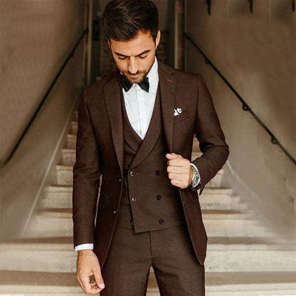 Men’s 3-Piece Suit – Slim Fit – Luxury Fabric – Single-Breasted – Formal Wear