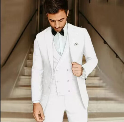 Men’s Three-Piece Suit – Slim Fit – Wool Blend – Tailored Formal Wear