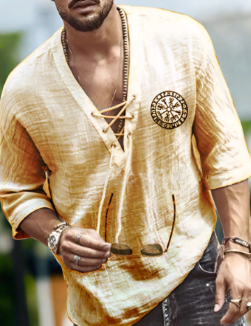 Rustic Linen Shirt: Meets Style for Men