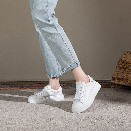 Women’s Sneakers – Genuine Leather – Slim Fit – Platform Sole – Orthopedic Comfort