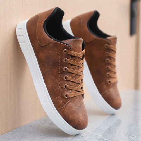Men’s Casual Sneakers – Synthetic Leather – Low Top – Rubber Sole – Lace Up