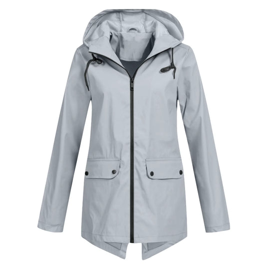 Women’s Windbreaker Jacket – Lightweight Hooded – Zip Front – Casual Fit