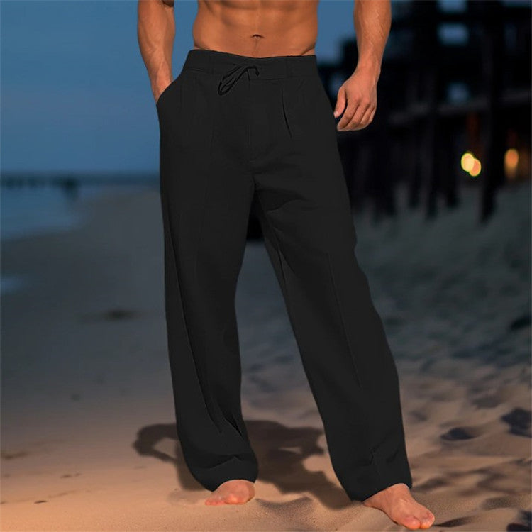 Men’s Casual Pants – Relaxed Fit – Drawstring Waist – Full Length