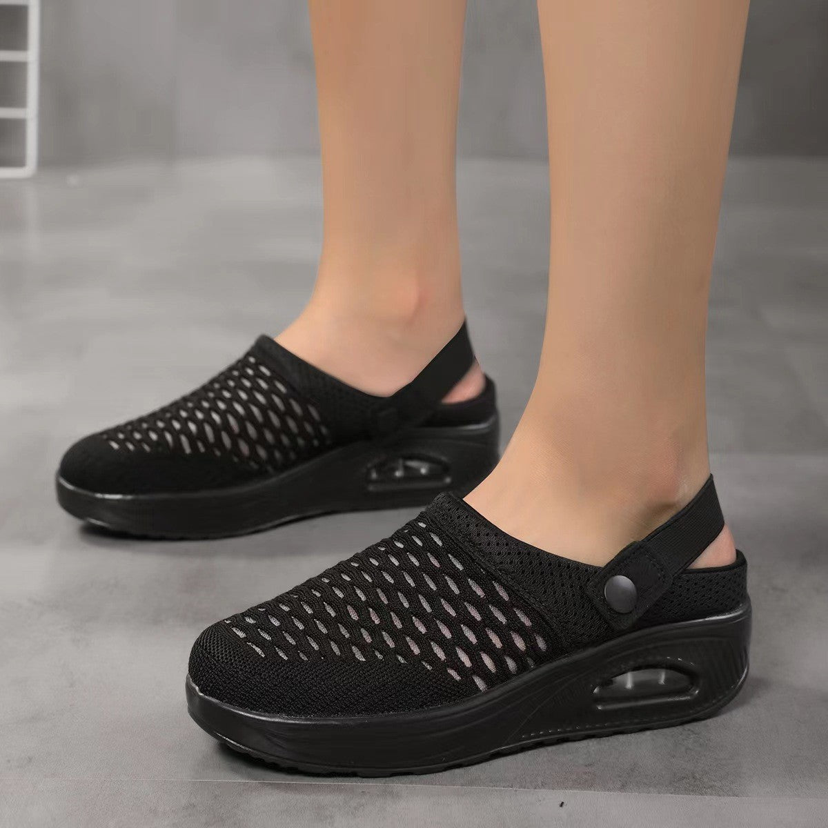 Women’s Slip-On Sandals – Cushioned Air Sole – Open Back Casual Fit
