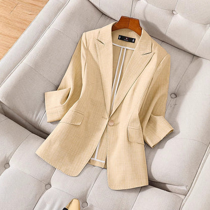 Women’s Blazer – Tailored Fit – Three-Quarter Sleeve – Notched Lapel