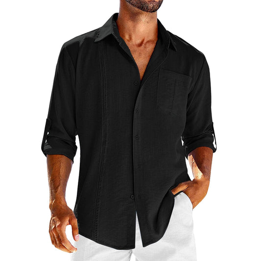 Men’s Casual Shirt – Relaxed Fit – Natural Fibers – Long Sleeve – Button Down