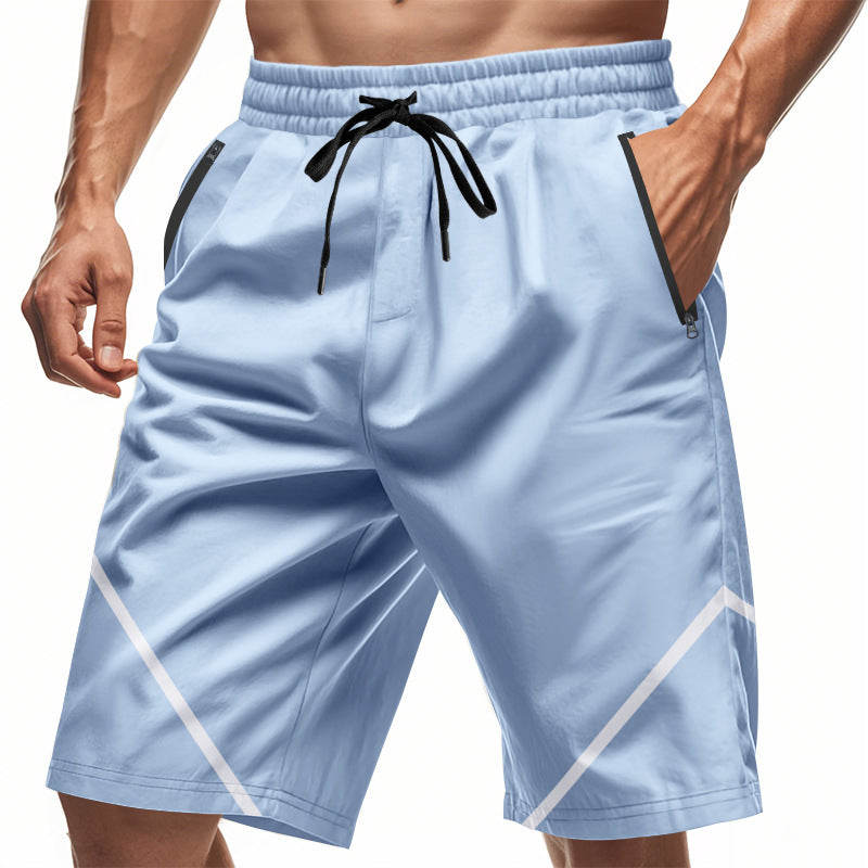 Men’s Athletic Shorts – Quick Dry – Loose Fit – Knee Length – Zipper Pockets – Drawstring
