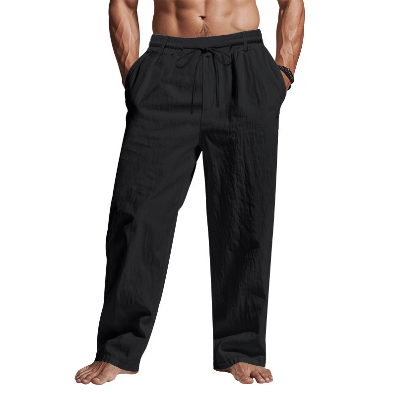 Men’s Linen Pants – Relaxed Fit – Full Length – Drawstring Waist – Side Pockets