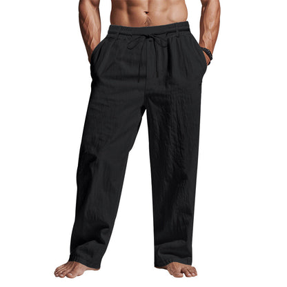 Men’s Linen Pants – Relaxed Fit – Full Length – Drawstring Waist – Side Pockets