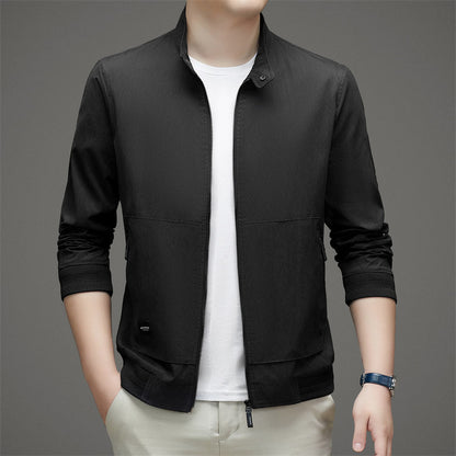 Men’s Jacket – Regular Fit – Stand Collar – Zipper Front – Ribbed Hem – Cotton Blend