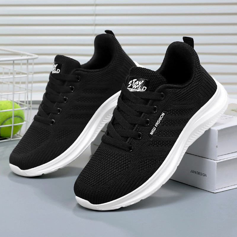 Women’s Running Shoes – Soft Knit – Cushioned Sole – Lace-Up Low Top Supportive Fit