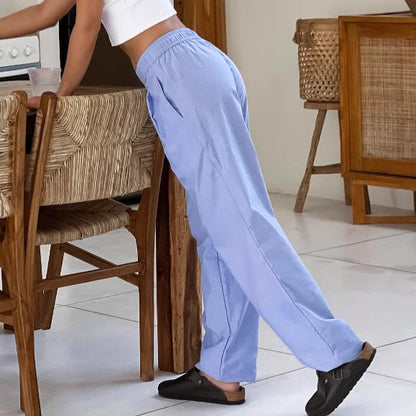 Women’s Wide-Leg Pants – High Waist – Pleated Front – Breathable Blend – Full Length