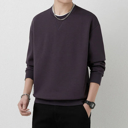 Men’s Long Sleeve T-Shirt – Regular Fit – Ribbed Knit – Crew Neck – Layered Cuffs