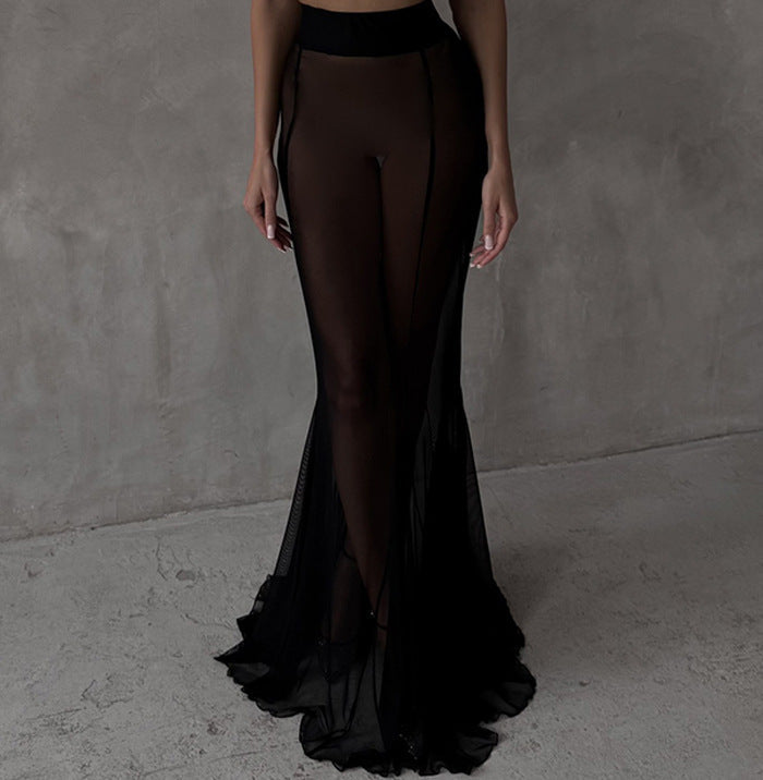 Women’s Blazer and Skirt Set – Satin Blazer Tailored Fit – Mesh Mermaid Skirt Elegant Wear