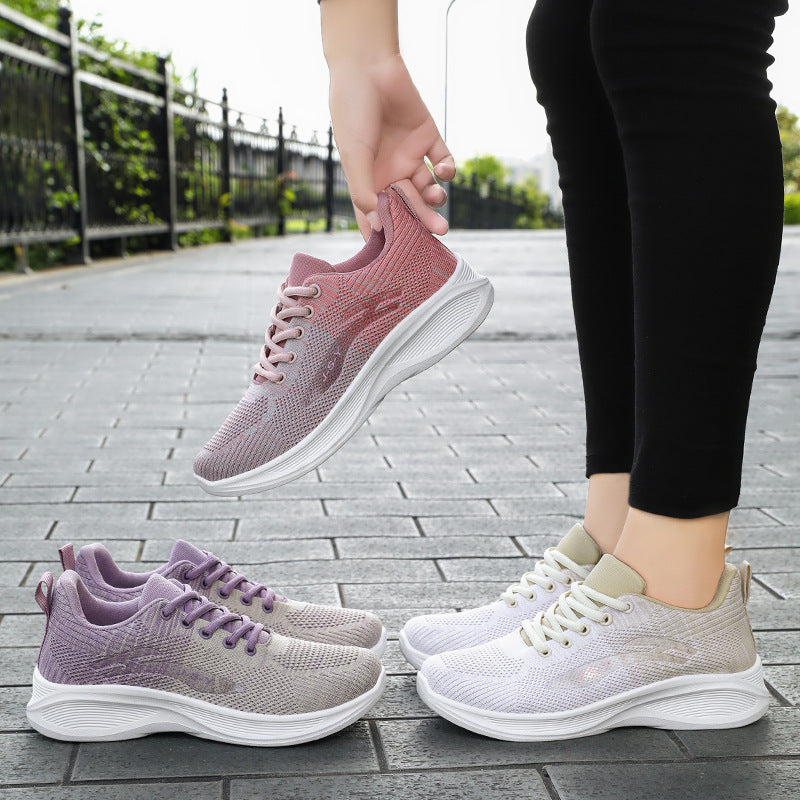 Women’s Running Shoes – Breathable Fly-Knit – Lightweight Cushioned – Lace-Up Fitness