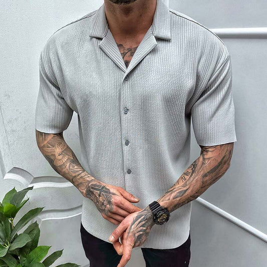 Men’s Short Sleeve Shirt – Regular Fit – Breathable Blend – Button Down Casual Wear
