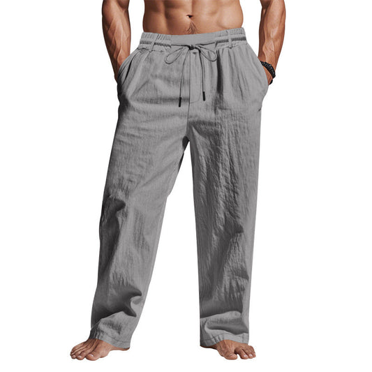 Men’s Linen Pants – Relaxed Fit – Full Length – Drawstring Waist – Side Pockets