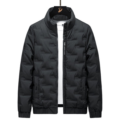 Freddie Quilted Relaxed Fit Down Jacket | Standing Collar Hip-Length Jacket