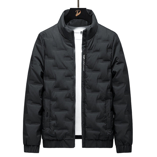 Freddie Quilted Relaxed Fit Down Jacket | Standing Collar Hip-Length Jacket