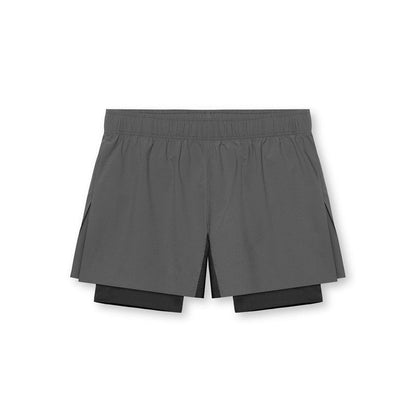 Men’s Athletic Shorts – Dual Layer – Compression Inner – Breathable Stretch Fabric