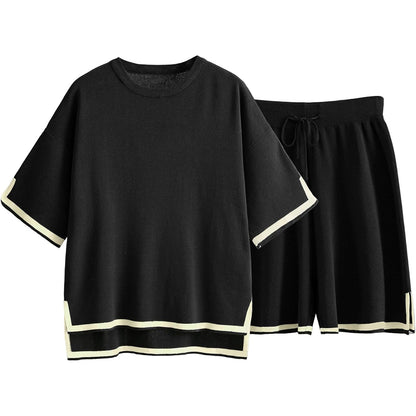 Women’s Knit Sweater Set – Relaxed Fit – Soft Breathable Fabric – Ribbed Trim – Crew Neck