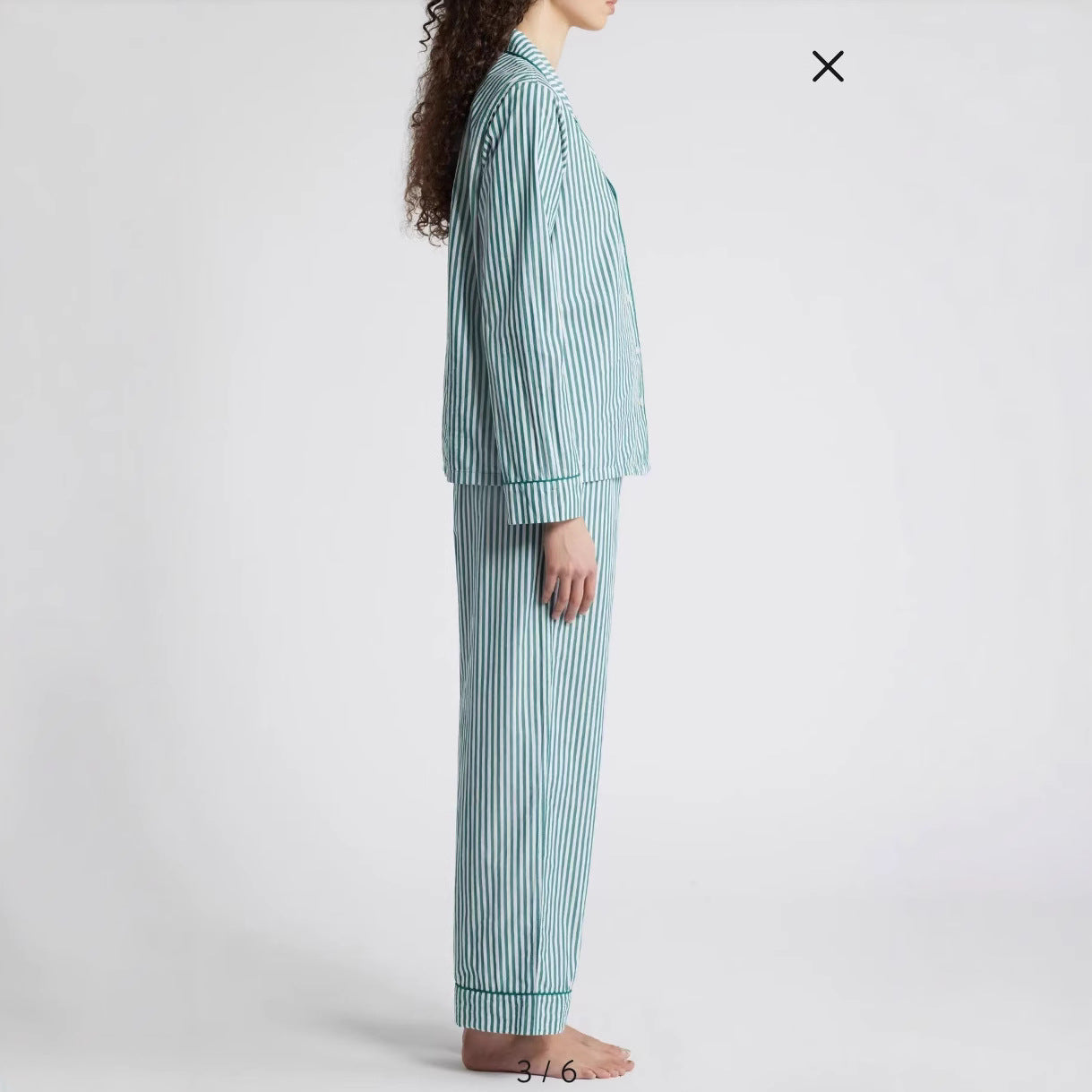 Women’s Loungewear Set – Cotton Blend – Relaxed Fit – Striped – Button Front Top – Drawstring Pants