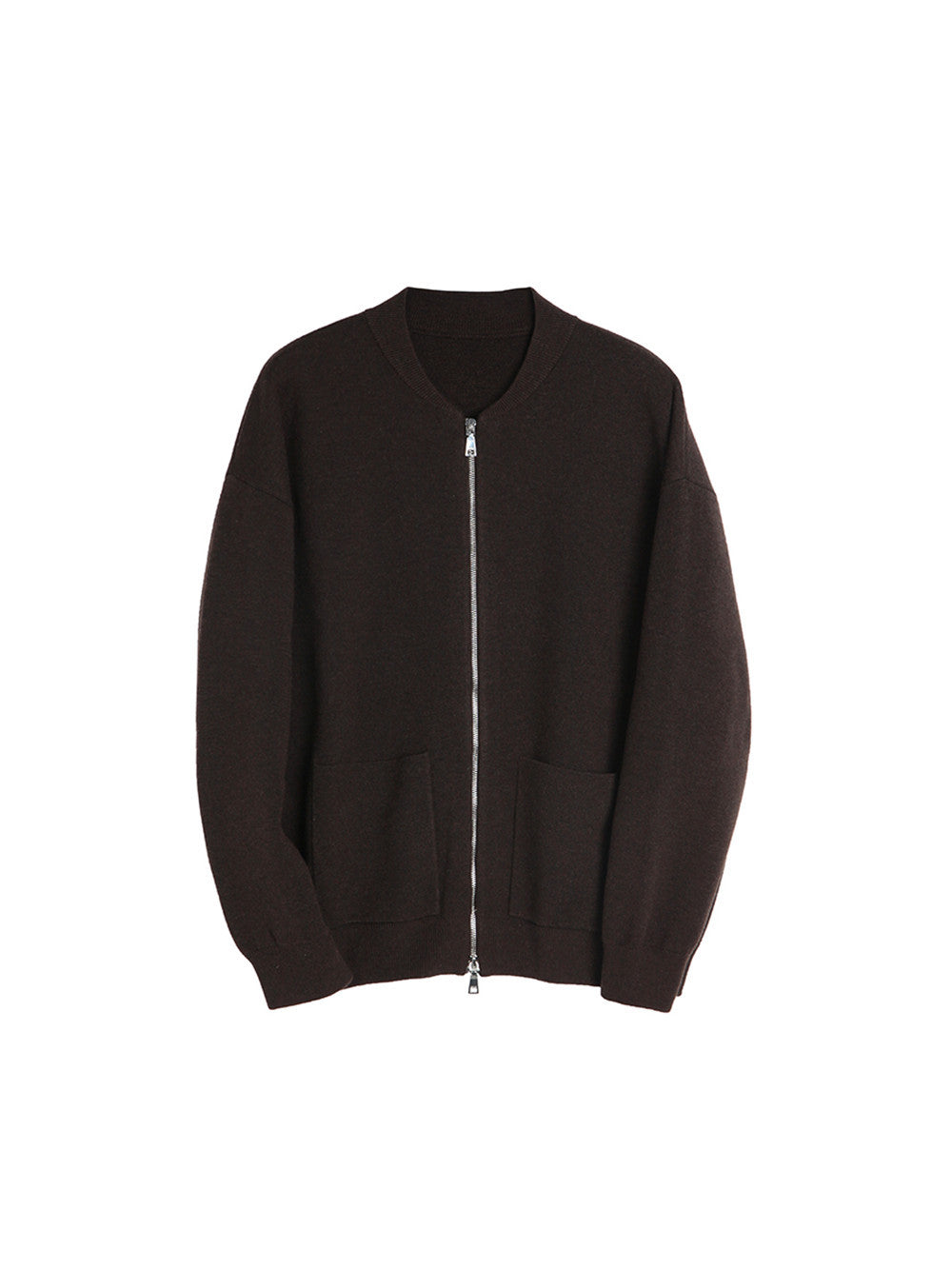 Men's Knitted Jacket – Minimalist Zip-Up – Casual Street Style Outerwear