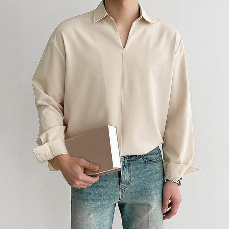 Men’s Pullover Shirt – V-Neck – Relaxed Fit – Lightweight Breathable Casual Wear