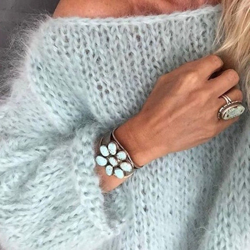 Women’s Oversized Sweater – Chunky Soft Knit – Longline Fit – Drop Shoulder Casual Style