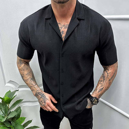 Men’s Short Sleeve Shirt – Regular Fit – Breathable Blend – Button Down Casual Wear