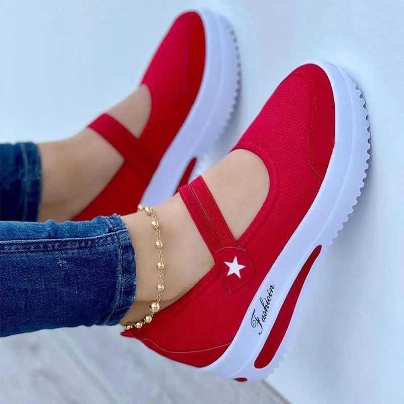Women’s Orthopedic Casual Shoes – Breathable Mesh – Flat Heel – Elastic Slip-On