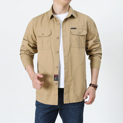 Men’s Shirt Jacket – Relaxed Fit – Breathable Blend – Utility Pockets – Button Front