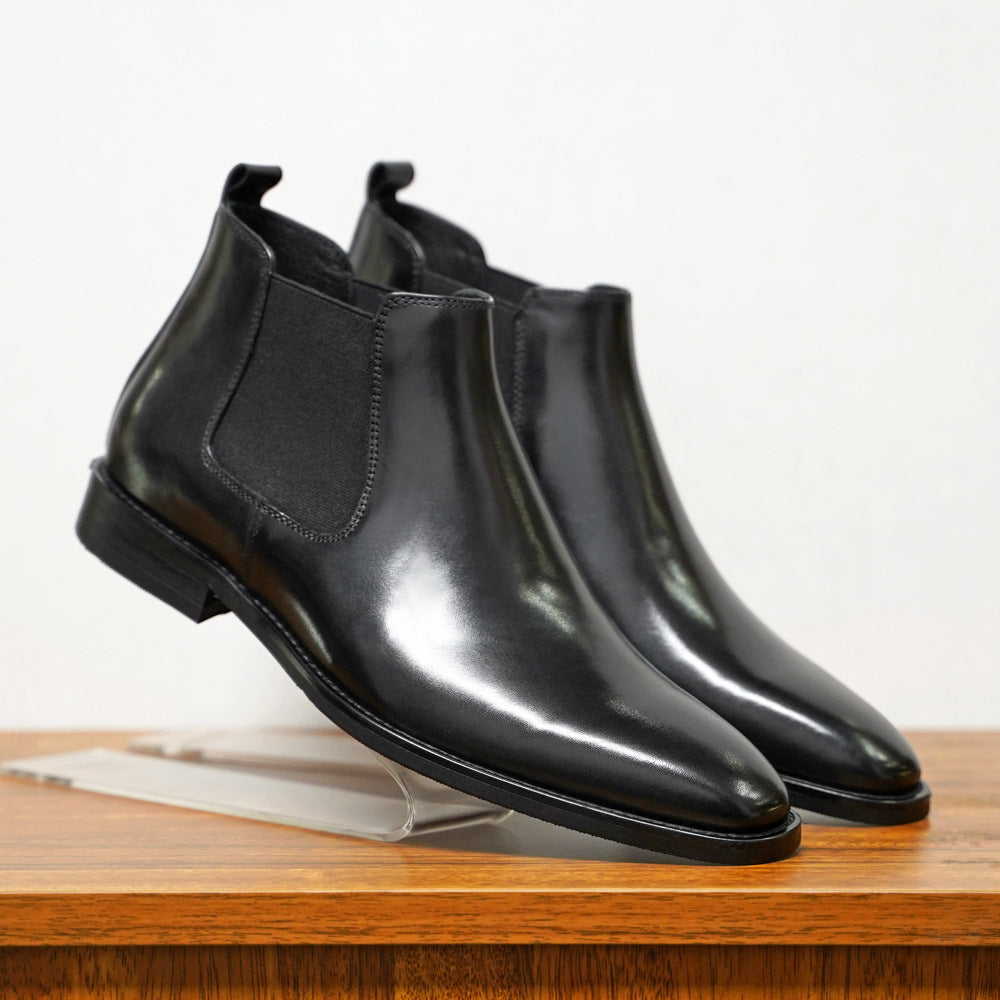 Men’s Chelsea Boots – Leather Upper – Sleek Fit – Ankle Height Slip-On Design