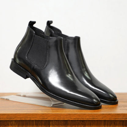 Men’s Chelsea Boots – Leather Upper – Sleek Fit – Ankle Height Slip-On Design