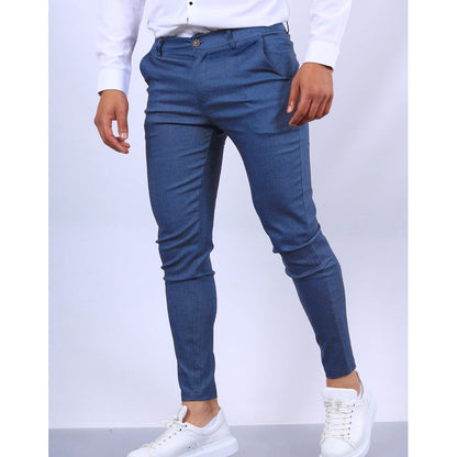 Men’s Slim Fit Trousers – Tapered Leg – Breathable Blend – Smart Casual Office Wear