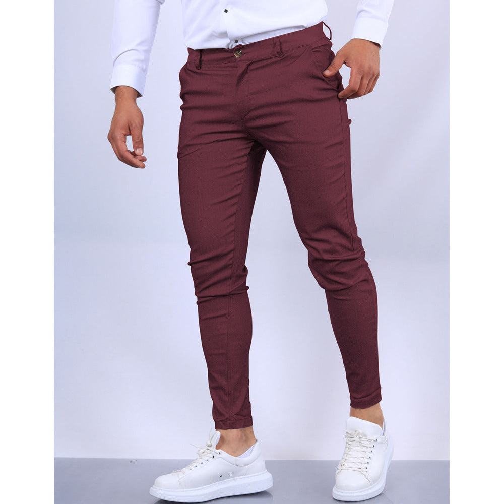 Men’s Slim Fit Trousers – Tapered Leg – Breathable Blend – Smart Casual Office Wear