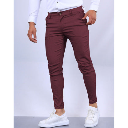 Men’s Slim Fit Trousers – Tapered Leg – Breathable Blend – Smart Casual Office Wear