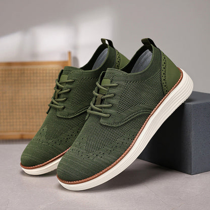 Men’s Dress Shoes – Fly-Knit Lace-Up – Cushioned Sole – Casual Fit