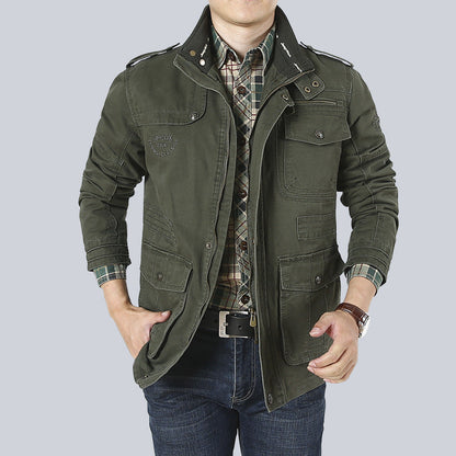 Men’s Utility Jacket – Relaxed Fit – Breathable Blend – Multi-Pocket Workwear Style