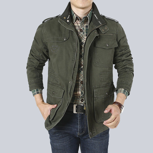 Men’s Utility Jacket – Relaxed Fit – Breathable Blend – Multi-Pocket Workwear Style