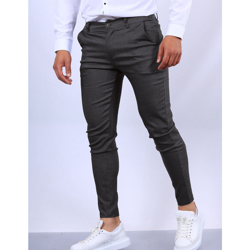 Men’s Slim Fit Trousers – Tapered Leg – Breathable Blend – Smart Casual Office Wear