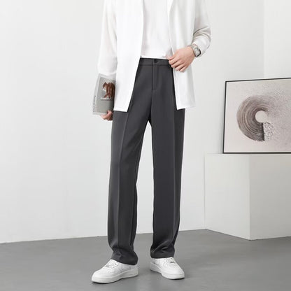 Men’s Slim Fit Trousers – Lightweight Breathable Fabric – Ankle Length – Smart Casual