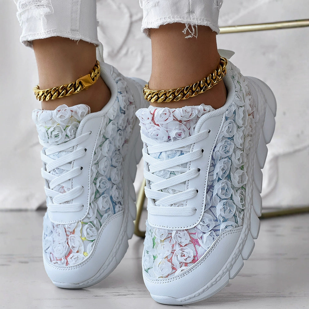 Women’s Canvas Sneakers – Low Top – Lace Up – Polka Dot Print – Rubber Toe Cap