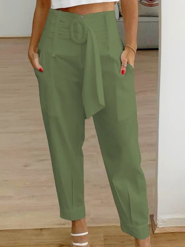 Women’s Tapered Pants – High Waist – Tailored Fit – Pleated Front
